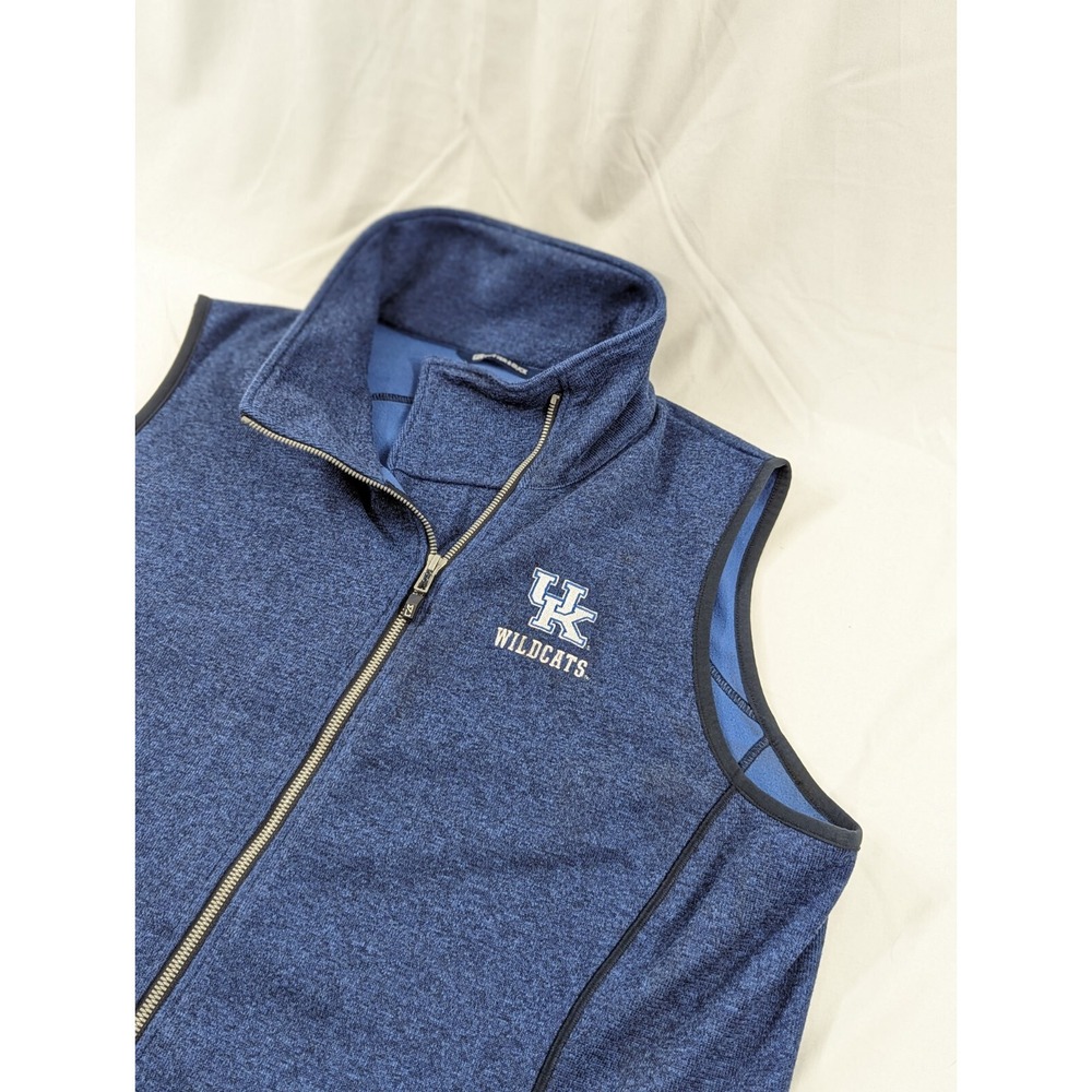 Cutter &‎ Buck 3XL Blue Sweater-Knit Womens Full Zip Vest Kentucky Wildcats XXXL